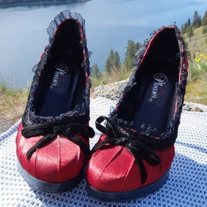 PLEASER Bliss-38 Satin Mini Platform Pumps